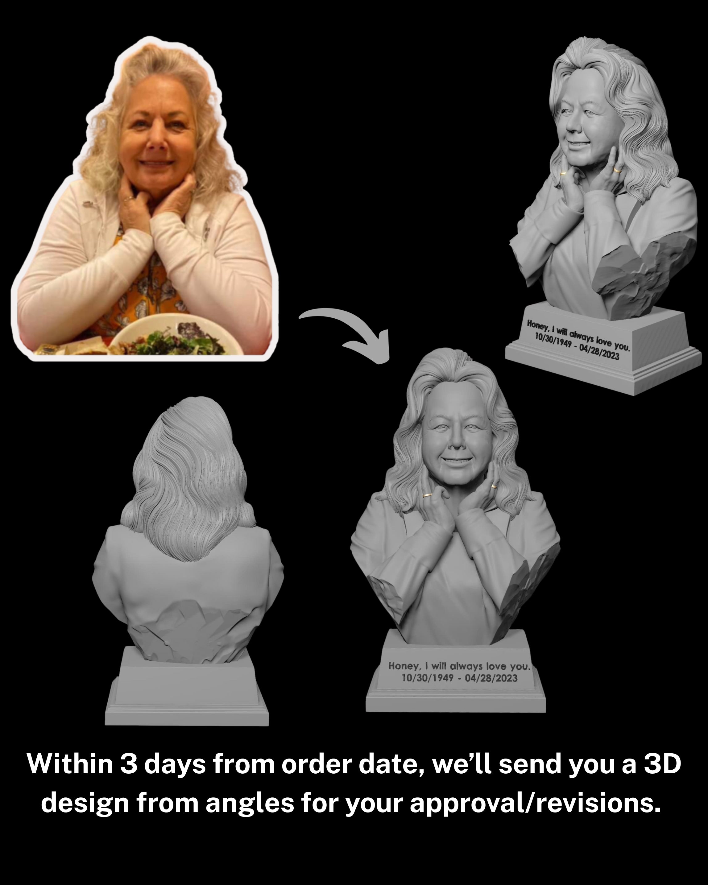 Custom 3D Portrait Bust From Photos