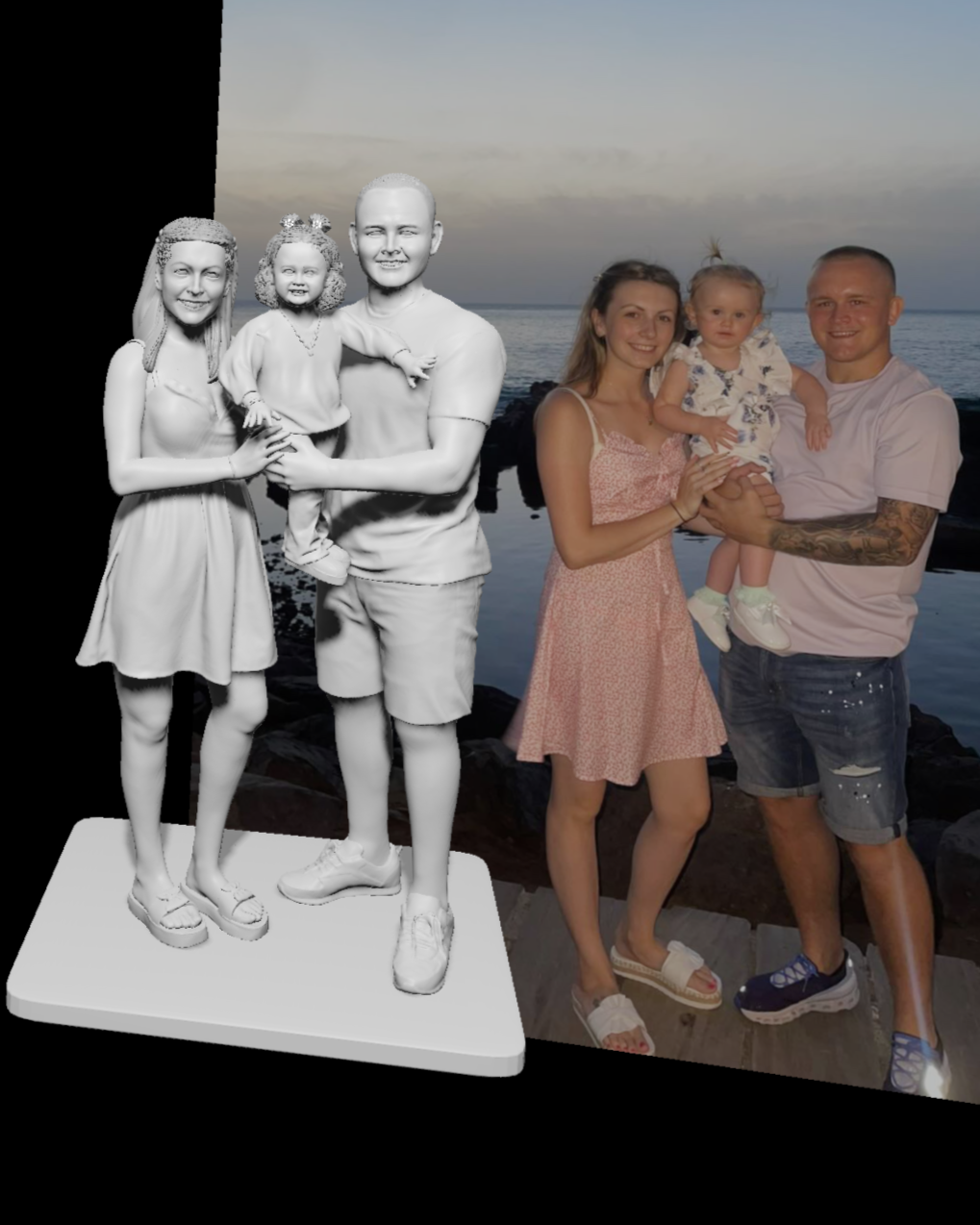3D-Design for 3-person statue