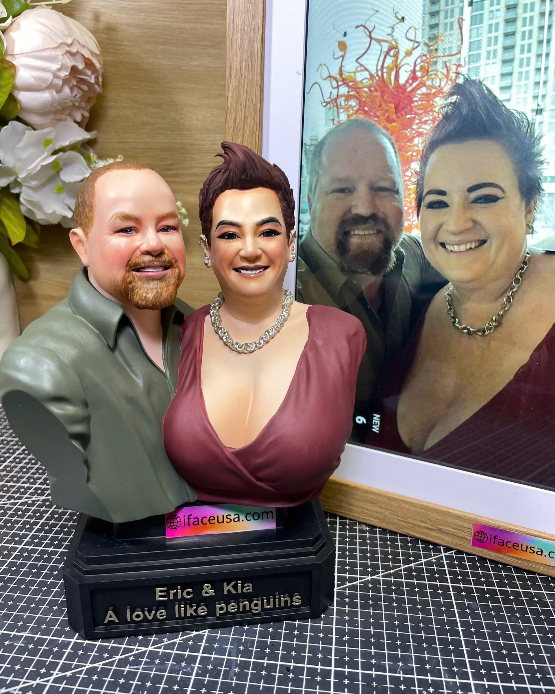 Couple Portrait Bust - Shipping included